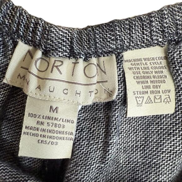 Norton McNaughton Women's Gray 100% Linen Wide Leg Cropped Pants M Coastal Prep - Picture 3 of 8